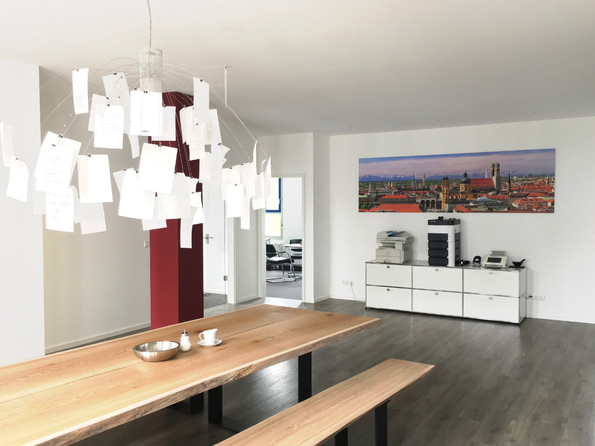 München Panorama im Hintergrund auf Dibond aufgezogen