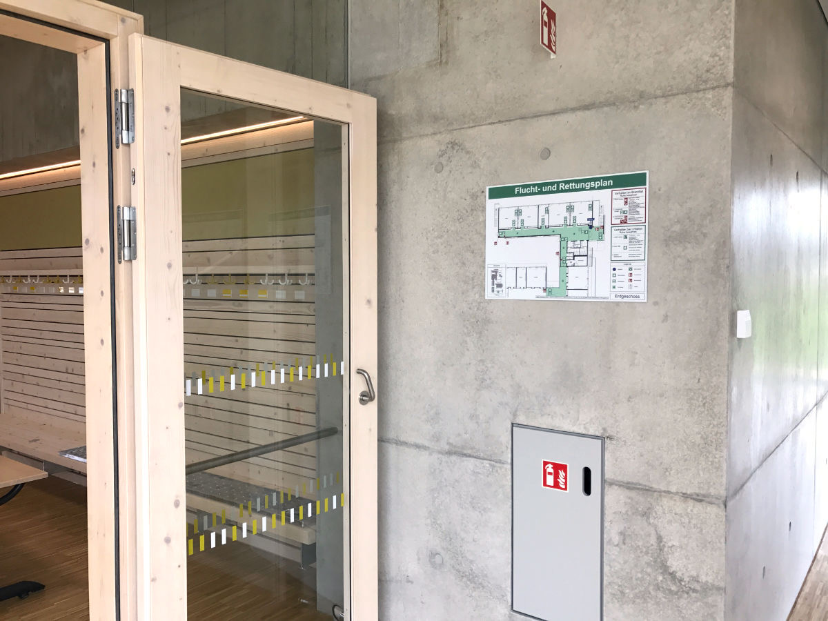 Schilderkombination Fluchtwegplan, Brandschutz